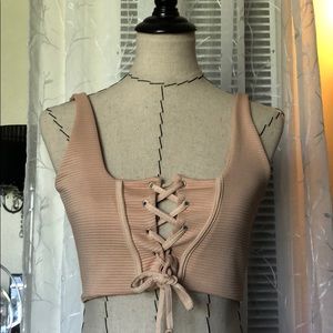 NWT - PLT Beige Crop Top